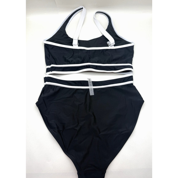 Blooming Jelly Womens High Waist Bikini Sets Sporty Color Block 2pc Swimsuit M.. - Picture 2 of 12